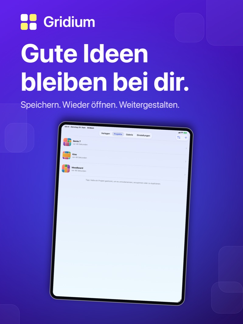 „Gute Ideen bleiben bei dir.“ – Projekte auf dem iPad.